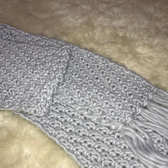 Bam Scarf Long cozy  chunky Knit New gray - Picture 2 of 5